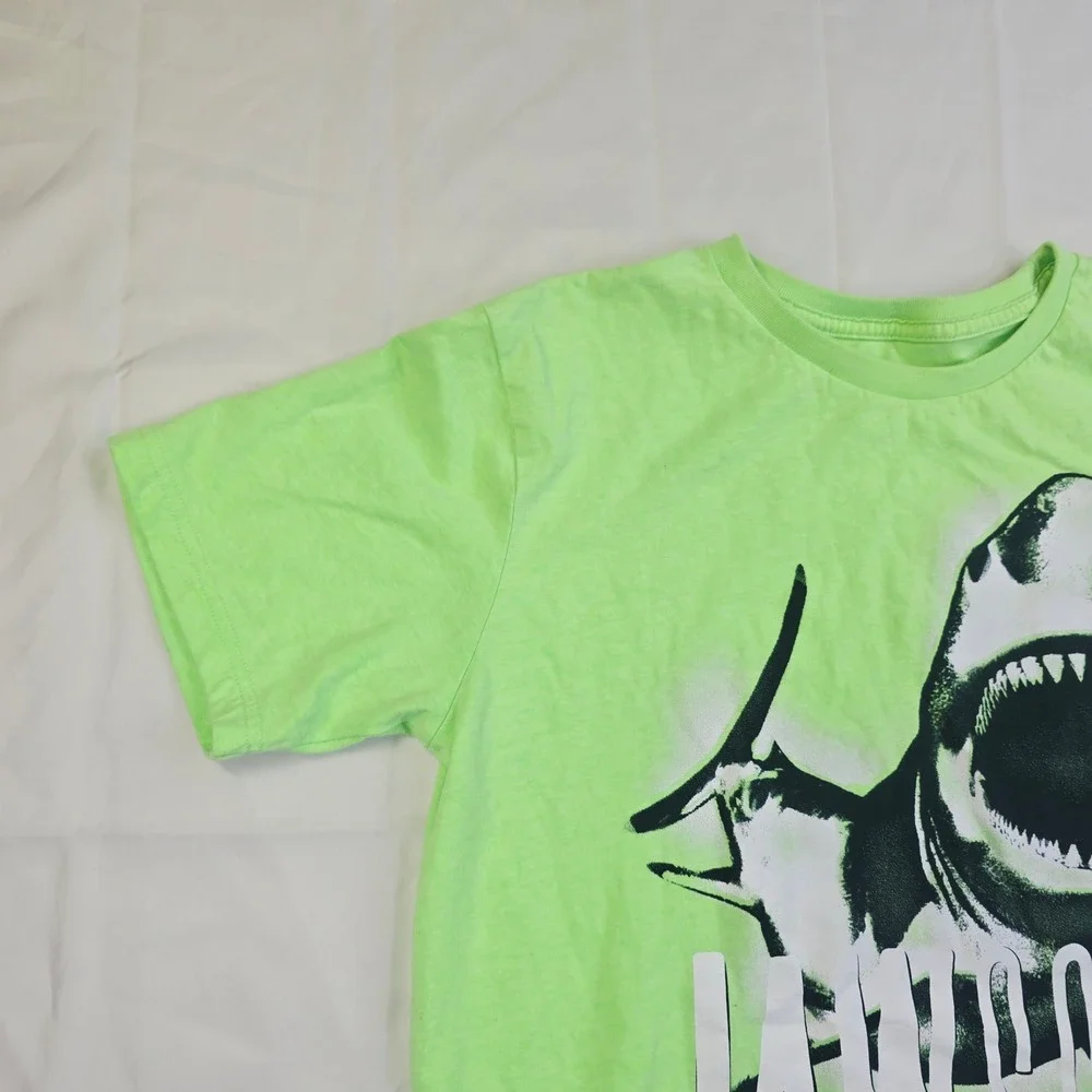 The Children's Place Kids XXL 16 Neon Green Jawsome Shark Graphic T-Shirt B39